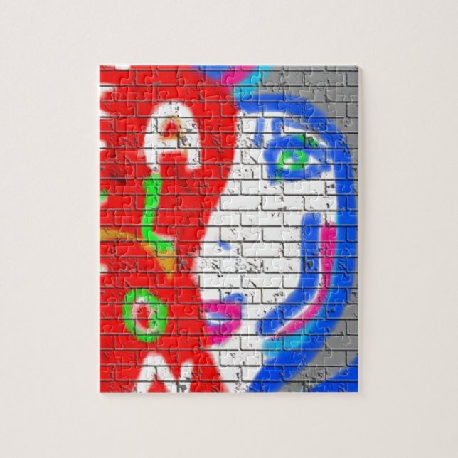 Puzzle Grand Visage Prêtre Jamais seul Graffiti Art (Vertical)