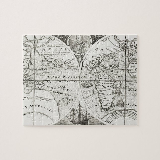 Puzzle Grand Voyages Vieux Antique Carte générale Monde (Horizontal)