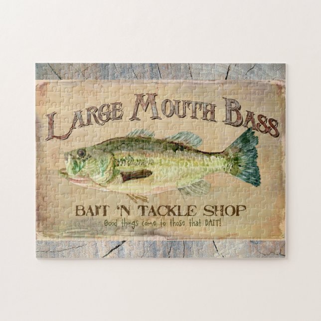 Puzzle Grande bouche Lakeside bas pêchant le bois de (Horizontal)