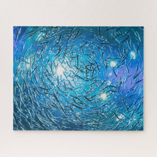 Puzzle Grande école Grey de poisson d'océan