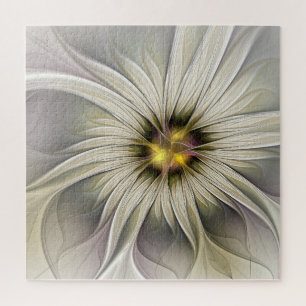 Puzzle Grande Fleur d'Ivoire, Art Fractal Moderne Abstrai