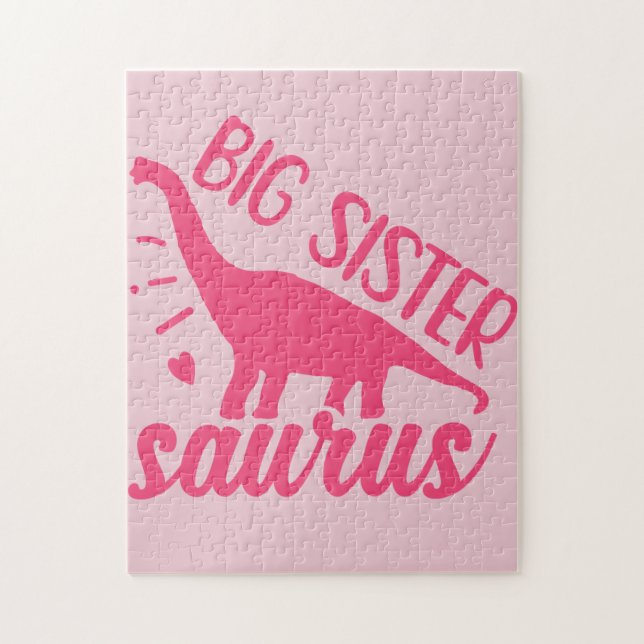 Puzzle Grande soeur Saurus en rose (Vertical)