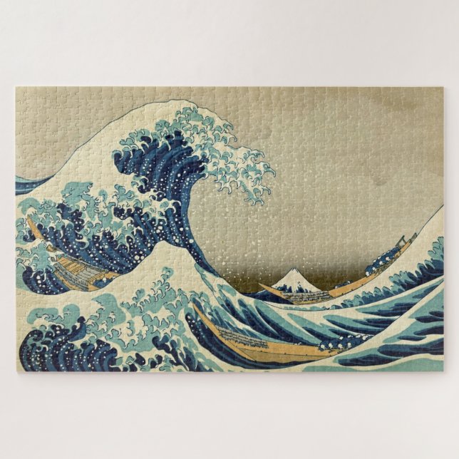 Puzzle Grande vague Kanagawa Vintage Illustration japonai