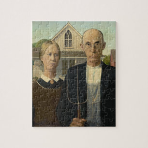 Puzzle Grant Wood - gothique américain