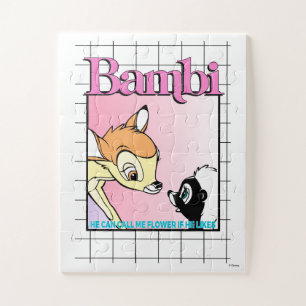 Puzzle Graphique Bambi & Grille Rétro Fleur