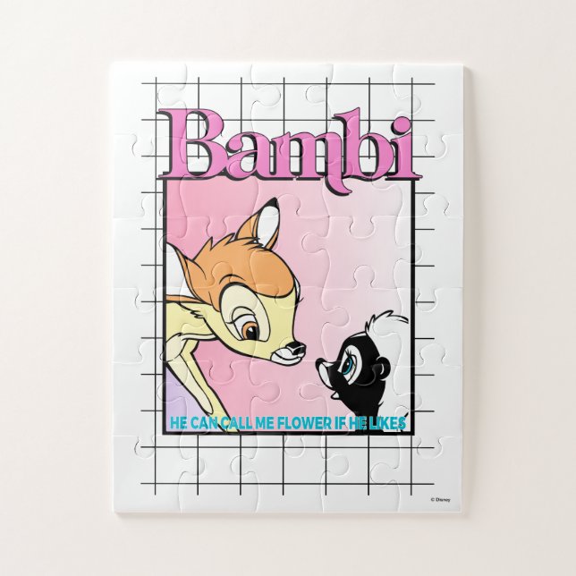 Puzzle Graphique Bambi & Grille Rétro Fleur (Vertical)