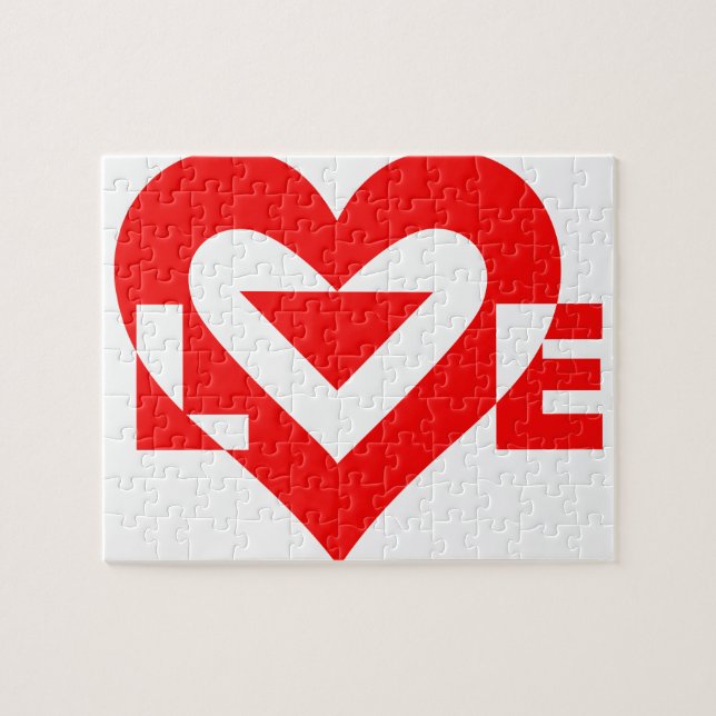 Puzzle Graphique d'amour cool, Rouge (Horizontal)