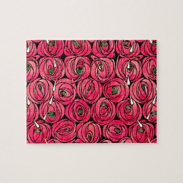 Puzzle Graphique rose Art Nouveau Rennie Macintosh (Horizontal)