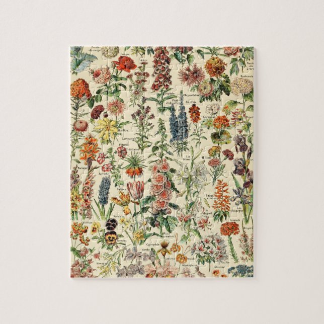 Puzzle Graphique végétal floral à fleurs vintages (Vertical)