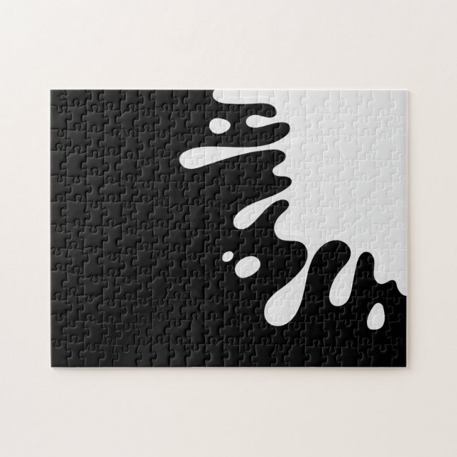 Puzzle Gravité de peinture blanche sur noir (Horizontal)