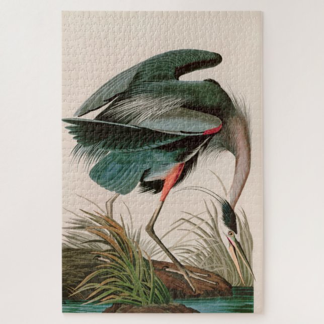 Puzzle Great Blue Heron Birds of America Audubon Imprimer (Vertical)