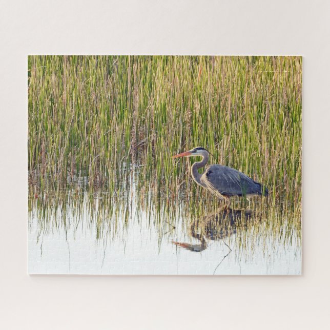 Puzzle - Great Blue Heron In A Marsh (Horizontal)