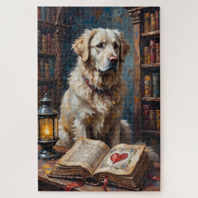 Puzzle Great Pyrenees Valentine's Day (Vertical)