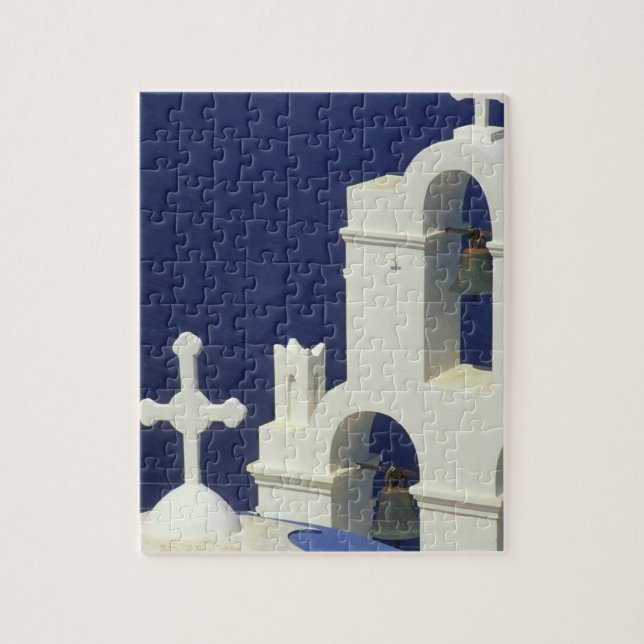Puzzle Grèce, Santorin. Vue sur une église grecque et (Vertical)