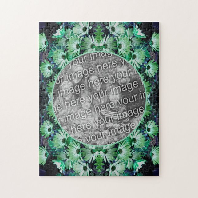 Puzzle Green African Daisy Flowame Ajouter votre photo (Vertical)