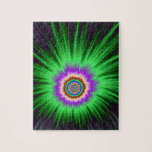 Puzzle  Green Star Burst