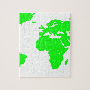 Puzzle Green White World Map