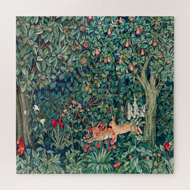 Puzzle GREENERY, FOREST ANIMALS Hares, Film vert (Horizontal)