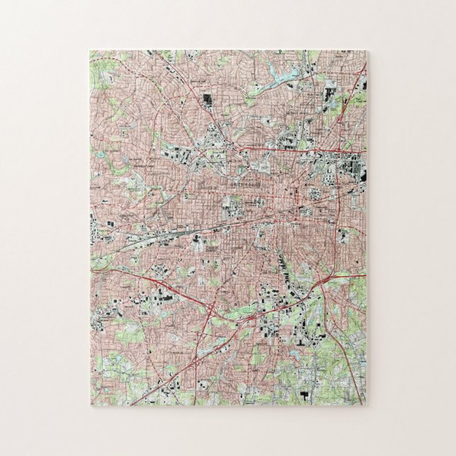 Puzzle Greensboro la Caroline du Nord Map (1997) (Vertical)