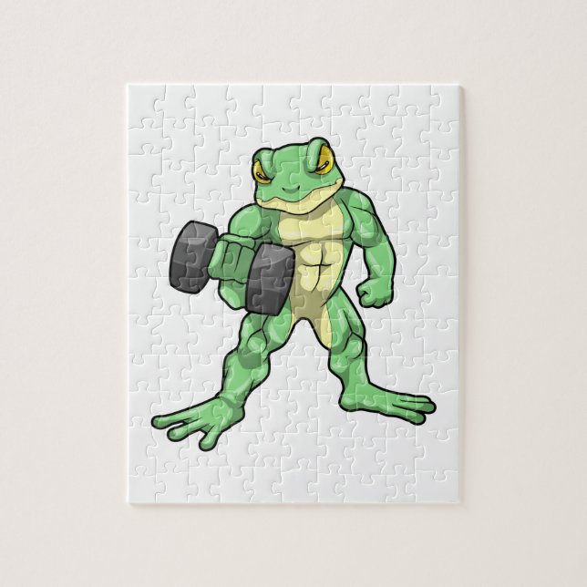 Puzzle Grenouille à Bodybuilding avec Dumbbell (Vertical)