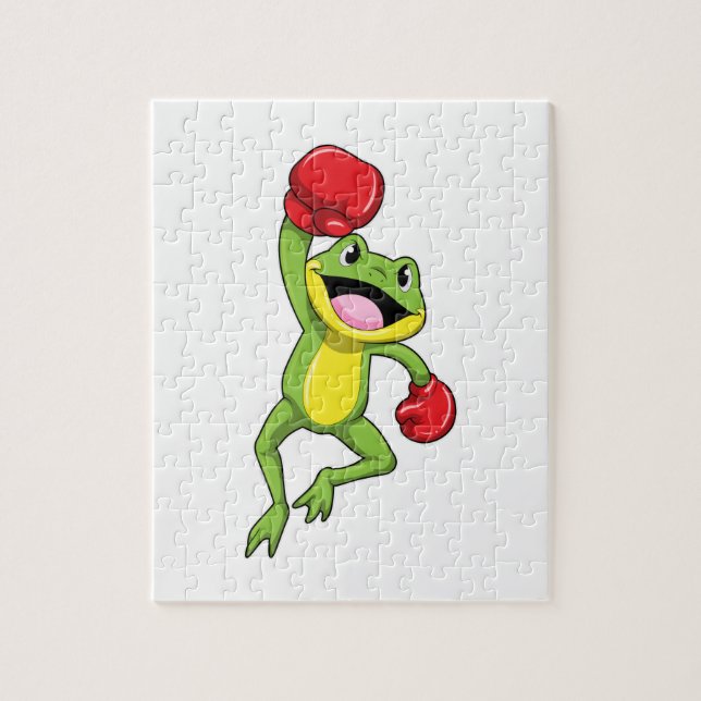 Puzzle Grenouille à la boîte avec gants de boxe (Vertical)
