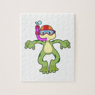 Puzzle Grenouille à la plongée avec tuba