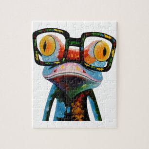 Puzzle Grenouille à lunettes de Hipster