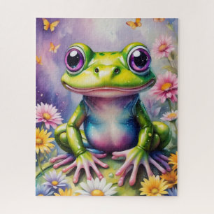 Puzzle Grenouille Avec Art numérique Fleur