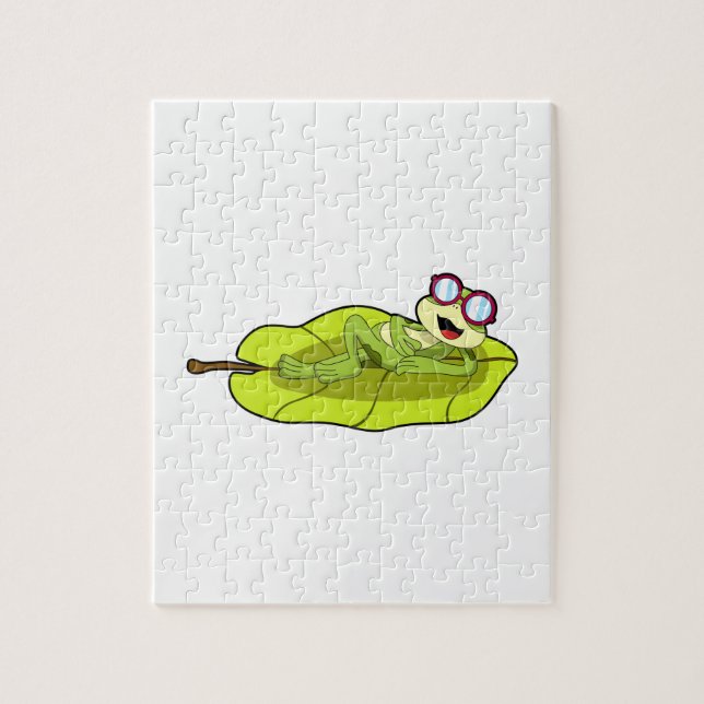 Puzzle Grenouille avec lunettes de soleil (Vertical)