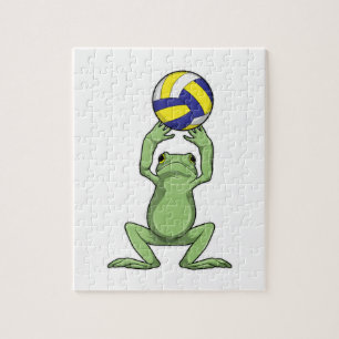 Puzzle Grenouille avec volleyball