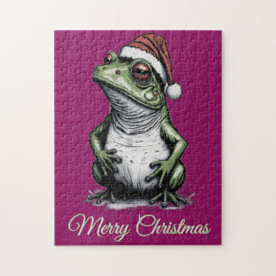 Puzzle Grenouille de Noël Cottagecore Vintage victorien
