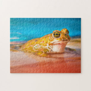 Puzzle Grenouille verte Amphibien dans la peinture de pho