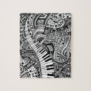 Puzzle Griffonnage de musique classique avec le clavier