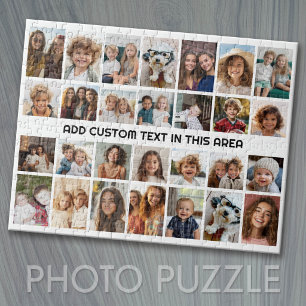 Puzzle Grille de collage de 28 photos - 1 zone de texte