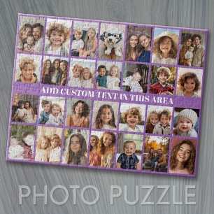 Puzzle Grille de collage de 28 photos - 1 zone de texte V