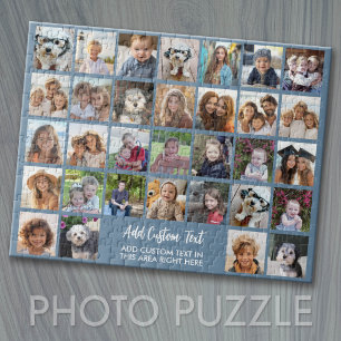 Puzzle Grille de collage de 32 photos - Boîte de texte -