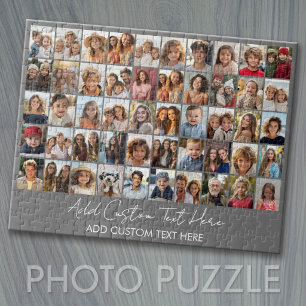 Puzzle Grille de collage de 50 photos - Texte de script -