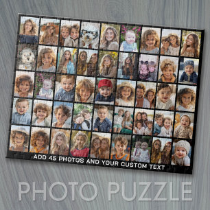 Puzzle Grille de collage photo 45 carrés avec texte - noi