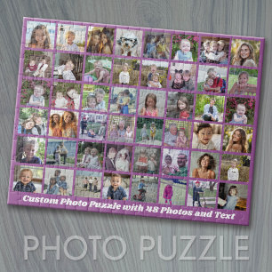 Puzzle Grille de collage photo 48 - Texte de script - vio