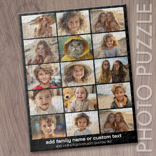 Puzzle Grille de collage photo de base 15 avec texte mode