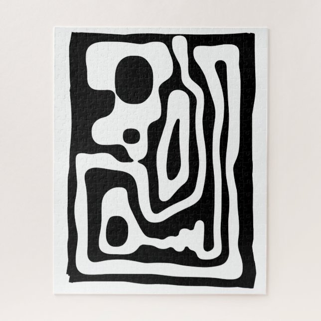 Puzzle Grip Vise : Noir et Blanc Abstrait (Vertical)