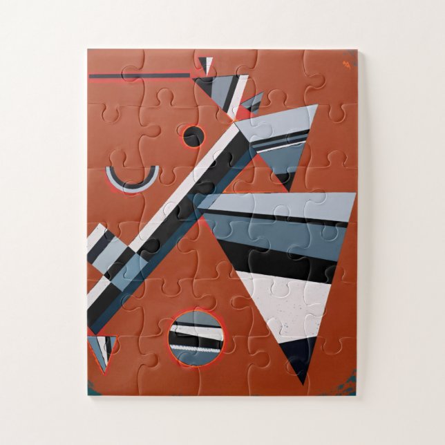 Puzzle Gris de Kandinsky Peinture Abstraite Art moderne (Vertical)