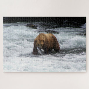 Puzzle Grizzly Bear Alaska Saumon Fishing Faune