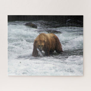 Puzzle Grizzly Bear Alaska Saumon Fishing Faune