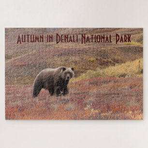 Puzzle Grizzly Bear Autumn Colors Denali Alaska