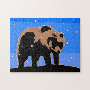 Puzzle Grizzly Bear en hiver - Art original de la faune