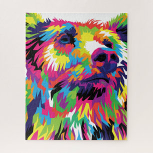 Puzzle Grizzly ours coloré pop art abstrait