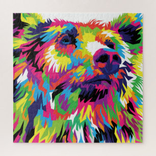 Puzzle Grizzly ours pop art coloré