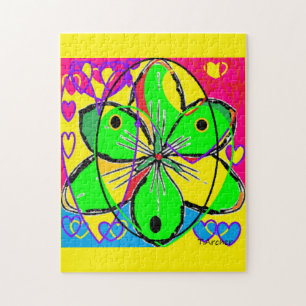 Puzzle Grosse fleur signé art original design très jolie