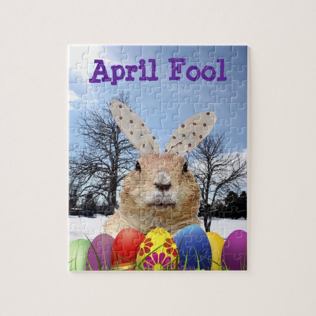 Puzzle Groundhog April Fool Day (Vertical)